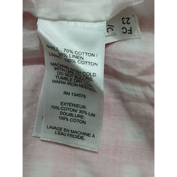 Vineyard vines womens small pink white gingham plaid square neck linen dress - Picture 6 of 6